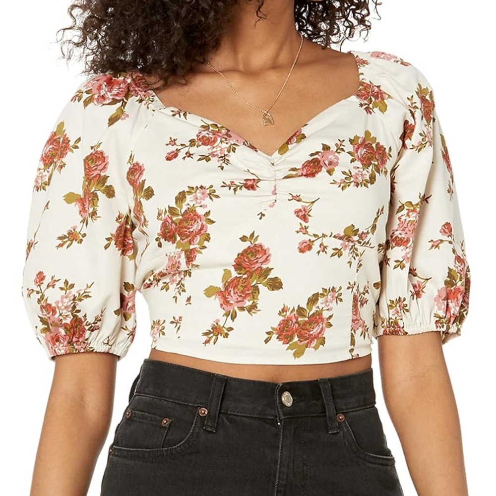 The Drop Annie Sweetheart Cotton Cropped Top